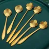 Koffiescheppen 1-10 st roestvrij stalen lepel Creative Cherry Rose Gold Silver Scoop Dessert Dasig Tarieven Kerstcadeaus Decor