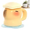 Tasses mignonnes baignade capybara tasse céramique 400 ml tasse de consommation avec des décorations d'animaux de couvercle