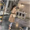 Kvinnor Trenchrockar Mishow Spring Coat Double Breasted Female Vintage Outwear Solid Tops Fashion Clothing MX20A7362 201030 Drop Delive DH7SF