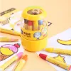 Crayons 12/24 colors Wax Crayon Pencil Children's Color Pen Washable Crayons Cute Animal Barrel Set For Kids Birthday Stationery Gift