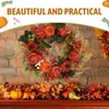 Decorative Flowers Wreath Front Door Adornment Artificial Decor Flower Garland Fall Eucalyptus Candlestick Leaves Pumpkin