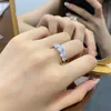 1ct Diamond Rings for Women Wedding 925 Серебряный серебряный дизайнерский дизайнерский кольцо женщина вечеринка 5A Циркония