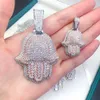 Volledige grootte Moissanite Hand Hangers kettingen voor vrouwen Sier Hip Hop Jewelry Pass Diamonds Tester met GRA gratis verzending