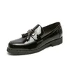 Scarpe casual per la festa della moda da uomo abiti da nightclub Black Bhite Slip-On Tassels Shoe Brevers Moca