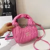 Shoulder Bags Homes Same Style Folded Cloud Bag Fashionable Lingge Embroidered Thread Dumpling Handheld Single Crossbody OBO H240403