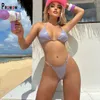 Fallo da bagno femminile arado sexy a due pezzi Donne Micro Bikini Set di perizoma Sumpi estivi da bagno Sumpi Survi Outfit da spiaggia per vacanza Solido