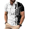 メンズTシャツ面白い3DプリントポロTシャツ男性用夏の屋外スポーツ服ファッションラペルトップトップカジュアルトレンドルーズティー2443