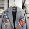 Осенние женщины Blazers Design Sense Nice Graffiti British Style костюм в клетчат