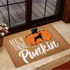 Tapijten hx Halloween Welcome Matten Teckshund Hey daar Pumpkin deurmat Dier 3D Gedrukt Tapijt Flanel Buiten vloer Tapijtrup