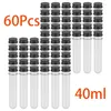 Storage Bottles 60Pcs Plastic Test Tubes Candy 40ml With Screw Caps Containers Tube For Beads Powder