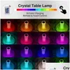 Chandelier Crystal LED Table Lampe Rose Light Projecteur 16/3 Couleurs Touch Amège Roantic Diamond Romantic Diamond Livraison DHHCF