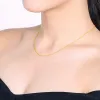 Necklaces YUNLI Real 18K Gold Necklace Match Pendant Chain Solid AU750 Chopin Chain for Women Fine Jewelry Wedding Gift