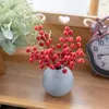 Decorative Flowers 3 Sets(18pcs) Short Branch Fortune Fruit Simulation Red Berr Winter Christmas Year Foam Berry Home Decoration Bouquet