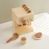Kitchens Play Food Kid Wooden Kitchen Toy Set Enfants Simulate Coffee Machine Miniature Kitchen Children Cosplay Play House Educational Toy Gift 2443