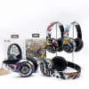 Cuffie graffiti moda graffiti pieghevole bluetooth 5.1 cuffie wireless rumoless annullamento dj bass game game auricolare supporto tf con microfono