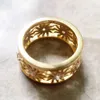 Bant Yüzük Golden Sun Band Ring Yepyeni Avrupa tarzı zarif mücevherler 925 STERLING Silver Hediye2404