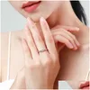 Cluster anneaux cyj lisse européen cz 925 sterling sier doigt ring for women anniversaire fête girl bijoux drop accounter dh6zg