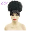 Perruques bandeau synthétique Wig's Wig Short Black Curly Afro Perruques pour femmes Bundl Bundl Bundl Wrap Hair Bands Wigs