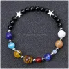 Bracelets à charme univers huit planètes bracelet gardien étoile hommes hématite naturelle perles femmes système solaire braclet bijoux gi dhxpt