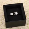 S925 silver charm punk opened ring with diamond and star shape desinger have stmap box Luxury quality PS3401B