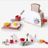 Cucine gioca al cibo giocattoli in legno cucina fingere giocattolo giocattolo simulazione tostapane tostapane macchina da caffè mixer per cibi per bambini regalo di istruzione precoce 2445