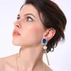 Boucles d'oreilles en peluche uer 2024 Chic Gold Color Alloy Long Pifl