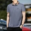 T-shirt maschile 100% cotone branco traspirante con polo di marca da uomo abbigliamento estate