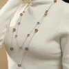 New autumn and winter beaded sweater chain fashionable simple and versatile high-end candy colored necklace long sweater chain