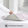 Halılar Pembe Suluboya Ponpon Paket Mat Rug Halı Slip Anti-Slip Zemin Paspasları Yatak Odası Estetik Işık Soluk Pastel