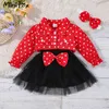 Robes de bébé prowow avec manteau veste rouges et robe noire Princess Birthday Party For Girls Cake Smash tenue 240322