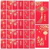 Enveloppe-cadeau 36pcs enveloppes rouges festifs paquets d'argent de style chinois pour 2024 ans (style mixte)