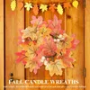 Titulares de vela Maple Wreath Velas de outono Anéis de folhas simulados Berry Ornament Party Pe (Plástico) Decor Harvest Festival Home