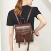 School Bags Genuine Leather Women Backpack Rucksack Simple Fashion Grils Book Bag Mini Oil Wax Cowhide Daypack Knapsack