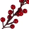 Fiori decorativi 12 PCs Berry STELLO ROSSO ARTICIFICA A DEORE NAMBINI BERRIE DI HOLLY FILO DI FILO SIMOLA