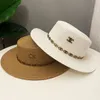 Chapéu de palha de designer feminino de verão para homem de moda de moda praia