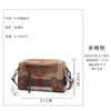 Stylish Luxury Straddle Bag New Womens Plaid Canvas Leather Machine for Repairing Ancient Small Square Bags Fashionable and Versatile Motorcycle