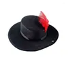 Basker 652f lätt gentleman fedora hatt för halloween jul andas vintage casual jazzs filt