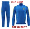 24 25 Boca Juniors Adult Tracksuit Jacke Long Reißverschluss Herren -Fußballjacke Set, Long Sleeve Football Training Suit, Maradona Tevez de Rossi 2024 2025 Trainingsanzug