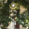 Decoratieve beeldjes Wind Chimes Suncatcher Crystal Golden Flame Hangende hanger Outdoor Garden Light Catching Room Decorations Festival