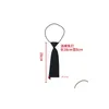 Bow Ties 38/48 cm Vin noir rouge Style coréen Style Lazy Zipper Tie Men and Women Matching Shirt 5cm Wedding Student Gifts Uniform Drop Deli Dhzhi