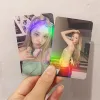 50pcs KPOP Lesserafim Laser Album Card Round Corner Lomo Card Kim Chaewon Sakura Huh Yunjin Kazuha Hong Eunchae PhotCard