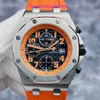 AP Casual Wrist Watch Royal Oak Offshore Series 26170st Orange Volcano Face Chronometer Automatisk mekanisk herrklocka