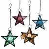 Candle Holders Holder Retro Star Glass Ornaments Coloured Lantern Stand For Decorative Wedding Decoration