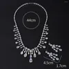 Necklace Earrings Set Silver Color Cubic Zirconia Bridal Party Wedding Jewelry For Women Bridesmaid Accessories Gift CN10679
