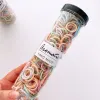 100 bit/set elastiska hårband flickor baby hår tillbehör barn hår ring huvud rep scrunchies huvudbonader exklusive flaskor