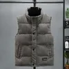 Gilets masculins à poitrine mono-poitrine à poitrine hivernale rembourrée avec des poches de col de support