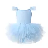 Menina Princesa Tutu Dress Vestor sem mangas infantil infantil ballet preto preto rosa partido de dança de dança 18y 240325