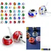 Acrylic Plastic Lucite Bead Charms For Bracelet Acrylic Big Hole Loose Fit Bangle Beads Drop Delivery Jewelry Dhnjl