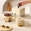 蓋付きのマグカップかわいいティーマグコン様式のウォーターカップセラミック朝食大規模な家庭用コーヒーミルク