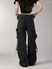 Jeans pour femmes mode lâche streetwear cargo denim unisexe un pantalon de jean droit multi-poche avec des joggeurs hip hop